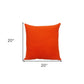 20" Orange Cotton Throw Pillow With Texture