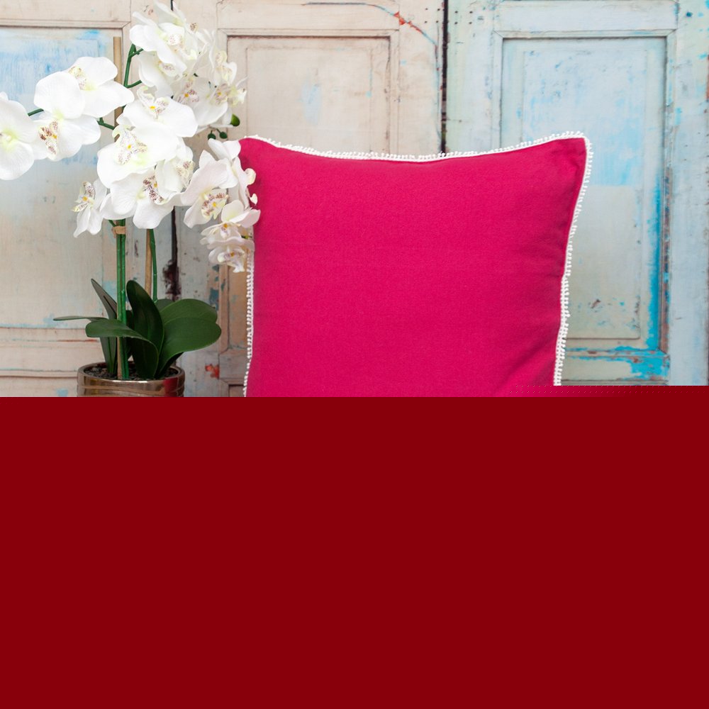 16" Pink Cotton Throw Pillow
