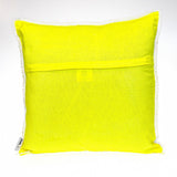 16" Yellow Cotton Throw Pillow