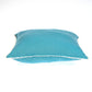 16" Aqua Cotton Throw Pillow with Scalloped Edges