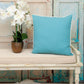 16" Aqua Cotton Throw Pillow with Scalloped Edges