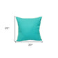 20" Blue Cotton Throw Pillow