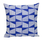 18" Blue and White Geometric Cotton Throw Pillow With Embroidery