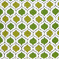 20" Green and White Ogee Cotton Throw Pillow With Embroidery