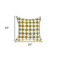 20" Gold and White Geometric Throw Pillow