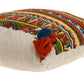 20" Beige and Orange Striped Cotton Blend Throw Pillow With Embroidery