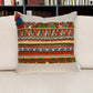 20" Beige and Orange Striped Cotton Blend Throw Pillow With Embroidery