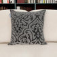 18" Gray and Silver Damask Velvet Throw Pillow With Beads