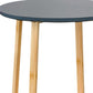 20" Gray and Natural Solid Wood Round Cross Legs End Table
