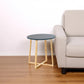 20" Gray and Natural Solid Wood Round Cross Legs End Table