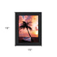 Palm Tree Sunset Black Framed Print Wall Art