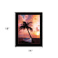 Palm Tree Sunset Black Framed Print Wall Art