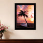 Palm Tree Sunset Black Framed Print Wall Art