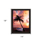 Palm Tree Sunset Black Framed Print Wall Art
