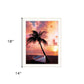 Palm Tree Sunset Black Framed Print Wall Art