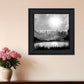 Big Moon Lake Black Framed Print Wall Art