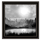 Big Moon Lake Black Framed Print Wall Art