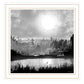 Big Moon Lake Black Framed Print Wall Art