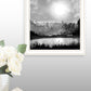 Big Moon Lake Black Framed Print Wall Art