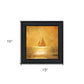 Solo Gold Sunset Sailboat Black Framed Print Wall Art