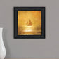 Solo Gold Sunset Sailboat Black Framed Print Wall Art