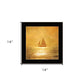 Solo Gold Sunset Sailboat Black Framed Print Wall Art