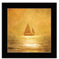 Solo Gold Sunset Sailboat Black Framed Print Wall Art