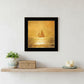 Solo Gold Sunset Sailboat Black Framed Print Wall Art