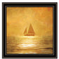 Solo Gold Sunset Sailboat Black Framed Print Wall Art