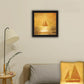 Solo Gold Sunset Sailboat Black Framed Print Wall Art