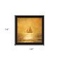 Solo Gold Sunset Sailboat Black Framed Print Wall Art