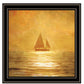 Solo Gold Sunset Sailboat Black Framed Print Wall Art