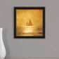 Solo Gold Sunset Sailboat Black Framed Print Wall Art