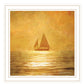 Solo Gold Sunset Sailboat Black Framed Print Wall Art