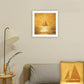 Solo Gold Sunset Sailboat Black Framed Print Wall Art