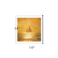 Solo Gold Sunset Sailboat Black Framed Print Wall Art