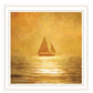 Solo Gold Sunset Sailboat Black Framed Print Wall Art