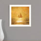 Solo Gold Sunset Sailboat Black Framed Print Wall Art