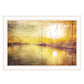 Yellow Sunset Boats In Marina Black Framed Print Wall Art