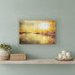 Yellow Sunset Boats In Marina Black Framed Print Wall Art