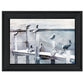 Birds on a Pier Black Framed Print Wall Art