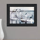 Birds on a Pier Black Framed Print Wall Art