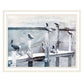 Birds on the Pier White Framed Print Wall Art