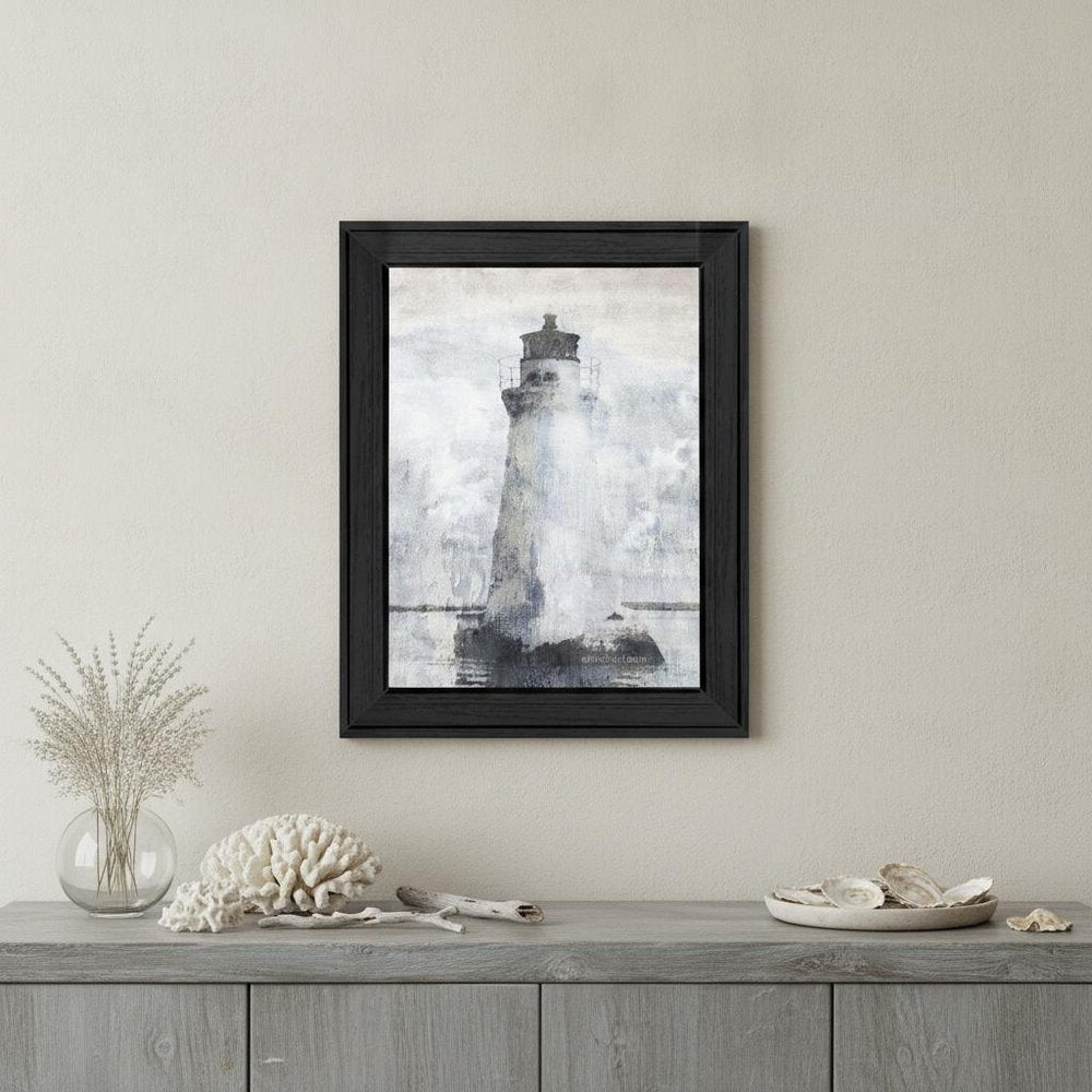 Lighthouse White Framed Print Wall Art