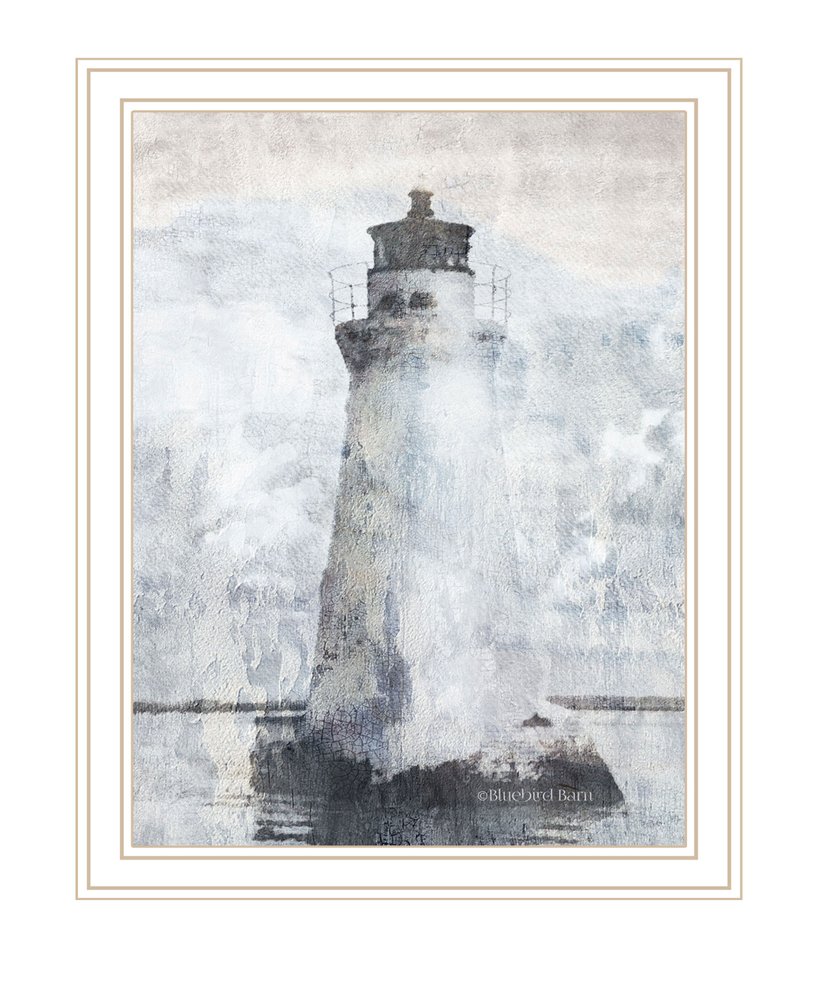 Lighthouse White Framed Print Wall Art