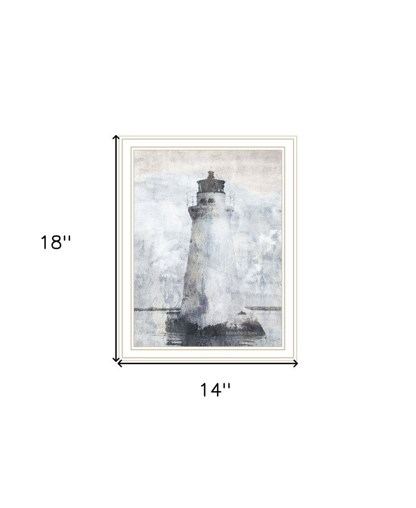 Lighthouse White Framed Print Wall Art