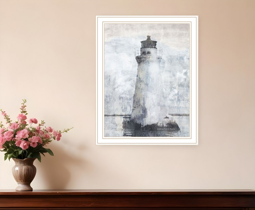 Lighthouse Black Framed Print Wall Art