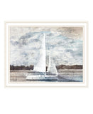Sailboat on Water White Framed Print Wall Art