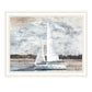 Sailboat on Water White Framed Print Wall Art