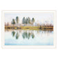 Lake Reflections White Framed Print Wall Art